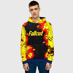 Толстовка-худи мужская Fallout огненные краски стиль, цвет: 3D-синий — фото 2