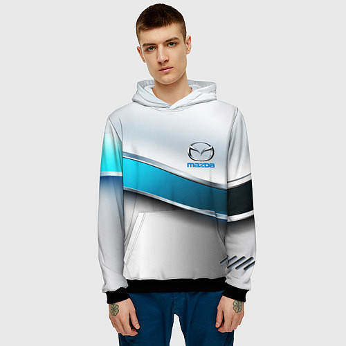 Мужская толстовка Mazda geometry auto / 3D-Черный – фото 3