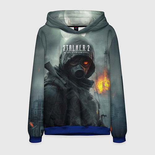 Мужская толстовка Stalker 2 взрыв вышки / 3D-Синий – фото 1