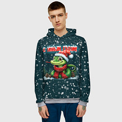 Толстовка-худи мужская С новым годом змеи, цвет: 3D-меланж — фото 2