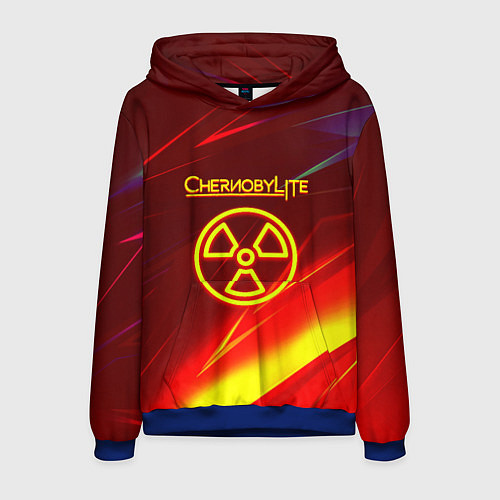 Мужская толстовка Чернобыль лайт стрипсы / 3D-Синий – фото 1