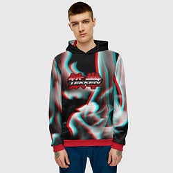 Толстовка-худи мужская Tekken fire glitch, цвет: 3D-красный — фото 2