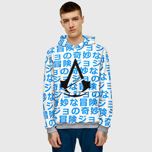 Мужская толстовка Assassins Creed japan game / 3D-Меланж – фото 3