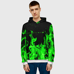 Толстовка-худи мужская Destiny кислотный огонь, цвет: 3D-белый — фото 2