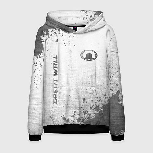 Мужская толстовка Great Wall - white gradient вертикально / 3D-Черный – фото 1