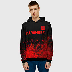 Толстовка-худи мужская Paramore - red gradient посередине, цвет: 3D-черный — фото 2