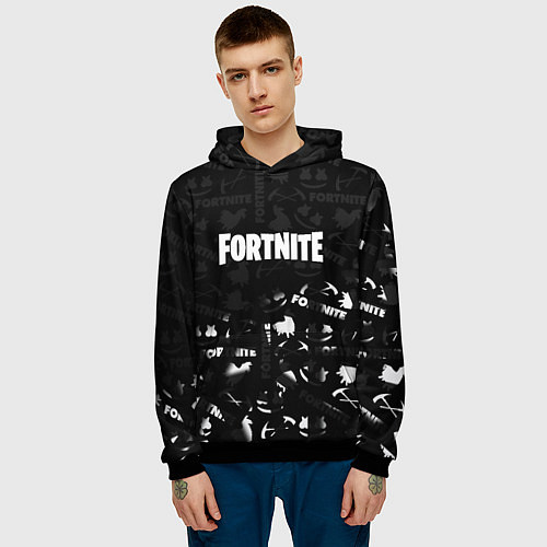 Мужская толстовка Fortnite pattern black / 3D-Черный – фото 3