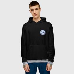 Толстовка-худи мужская Volkswagen logo auto, цвет: 3D-меланж — фото 2