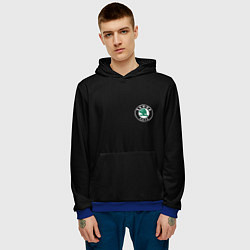 Толстовка-худи мужская Skoda logo auto, цвет: 3D-синий — фото 2