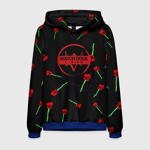 Мужская толстовка Watch dogs 2 rose / 3D-Синий – фото 1