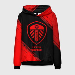 Толстовка-худи мужская Leeds United - red gradient, цвет: 3D-черный