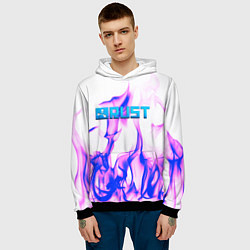 Толстовка-худи мужская RUST game neon steel, цвет: 3D-черный — фото 2