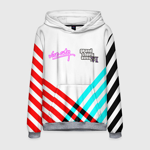 Мужская толстовка GTA6 vice city line / 3D-Меланж – фото 1