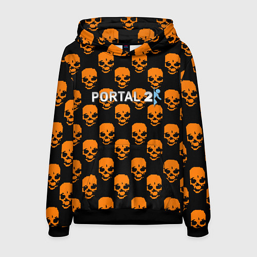 Мужская толстовка Portal skull pattern / 3D-Черный – фото 1