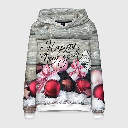 Мужская толстовка Новогодние подарки / 3D-Белый – фото 1