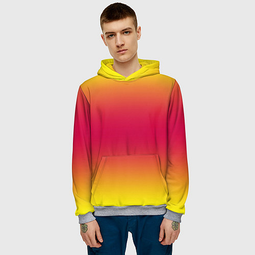 Мужская толстовка Персиковый градинет / 3D-Меланж – фото 3