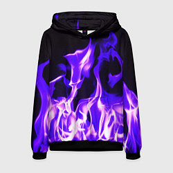 Толстовка-худи мужская Неоновый огненный стиль, цвет: 3D-черный