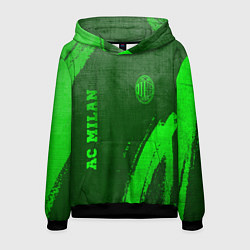 Толстовка-худи мужская AC Milan - green gradient вертикально, цвет: 3D-черный