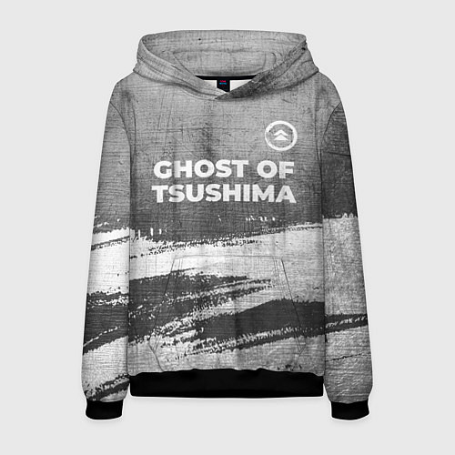 Мужская толстовка Ghost of Tsushima - grey gradient посередине / 3D-Черный – фото 1