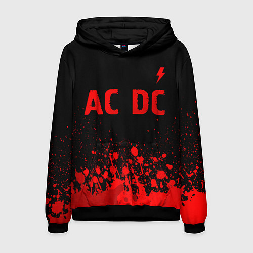 Мужская толстовка AC DC - red gradient посередине / 3D-Черный – фото 1