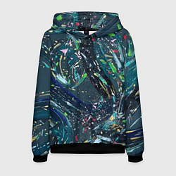 Толстовка-худи мужская Night fireworks of colors, цвет: 3D-черный