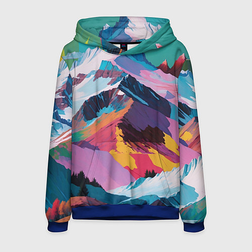 Мужская толстовка Горы краски / 3D-Синий – фото 1