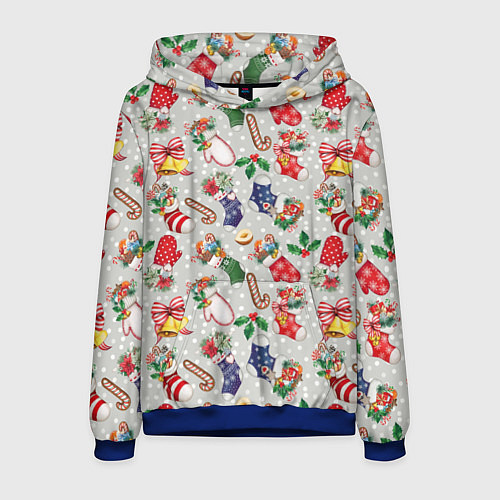 Мужская толстовка Christmas Pattern / 3D-Синий – фото 1