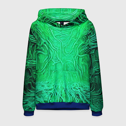 Мужская толстовка Зелёный симбионт абстракция / 3D-Синий – фото 1