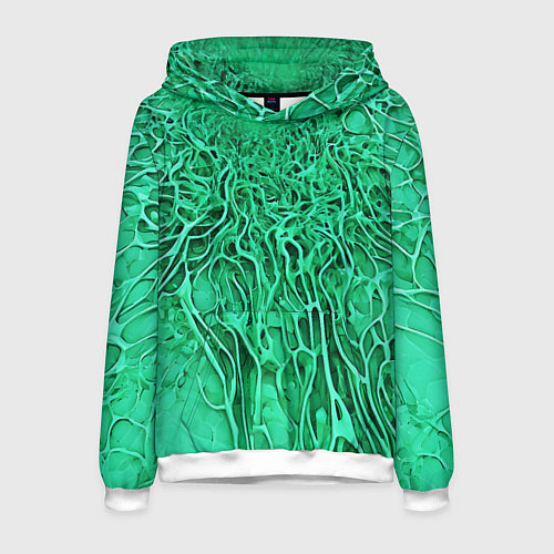 Мужская толстовка Зелёный симбионт абстракция / 3D-Белый – фото 1