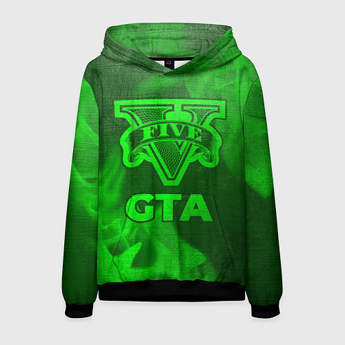 Мужская толстовка GTA - green gradient / 3D-Черный – фото 1