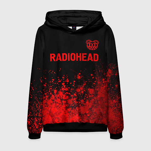 Мужская толстовка Radiohead - red gradient посередине / 3D-Черный – фото 1