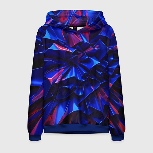 Мужская толстовка Синие абстрактные изгибы / 3D-Синий – фото 1