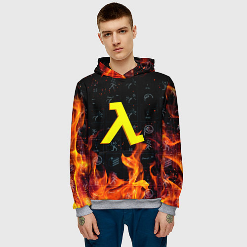 Мужская толстовка Half life fere steel / 3D-Меланж – фото 3