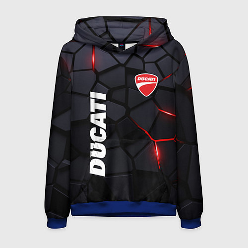 Мужская толстовка Ducati - плиты с эффектом свечения / 3D-Синий – фото 1