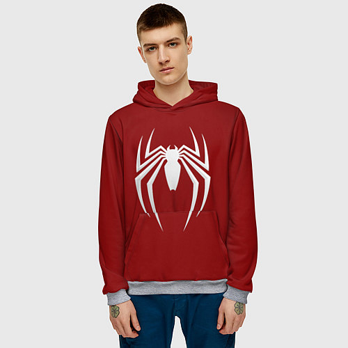 Мужская толстовка SpiderMan - logo / 3D-Меланж – фото 3