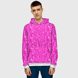 Толстовка-худи мужская Амонг ас - паттерн, цвет: 3D-белый — фото 2