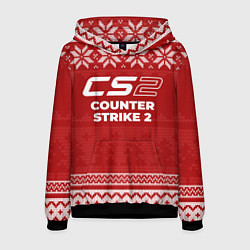 Толстовка-худи мужская Новогодний Counter Strike 2, цвет: 3D-черный