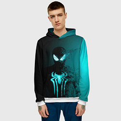 Толстовка-худи мужская Neon spider-man, цвет: 3D-белый — фото 2