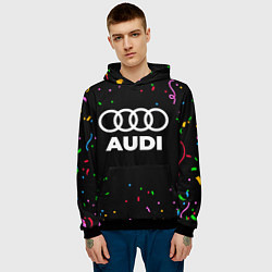 Толстовка-худи мужская Audi конфети, цвет: 3D-черный — фото 2