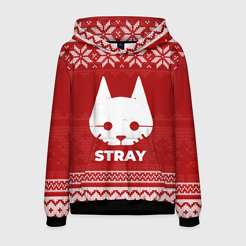 Мужская толстовка Новогодний Stray / 3D-Черный – фото 1