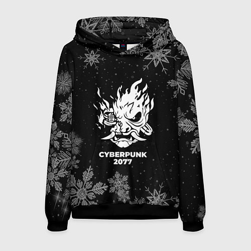 Мужская толстовка Снежный Cyberpunk 2077 / 3D-Черный – фото 1