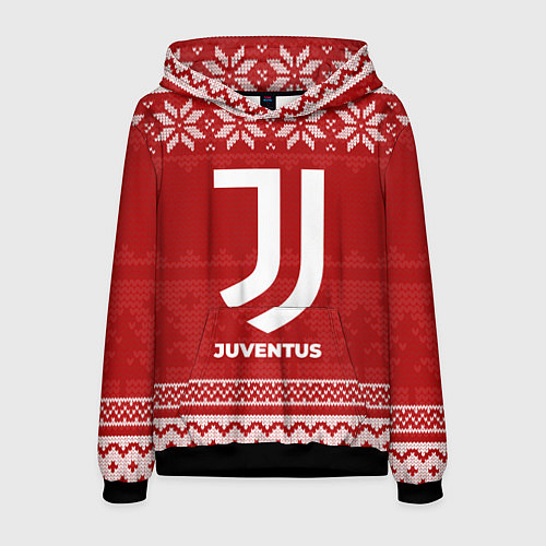 Мужская толстовка Новогодний Juventus / 3D-Черный – фото 1