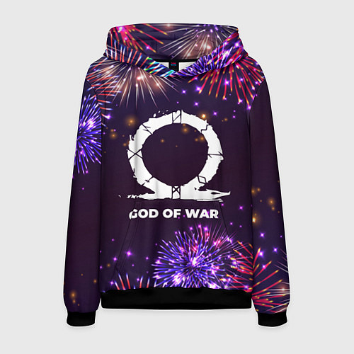 Мужская толстовка Праздничный God of War / 3D-Черный – фото 1