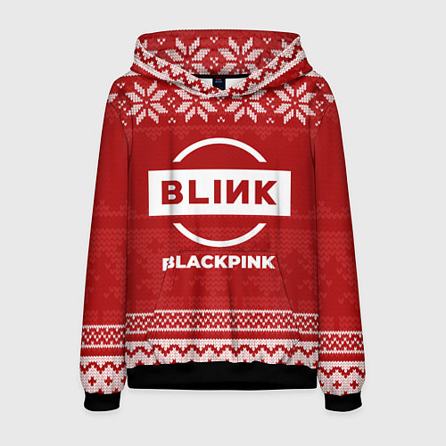 Мужская толстовка Новогодний Blackpink / 3D-Черный – фото 1