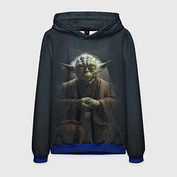 Толстовка-худи мужская Мастер Йода, цвет: 3D-синий