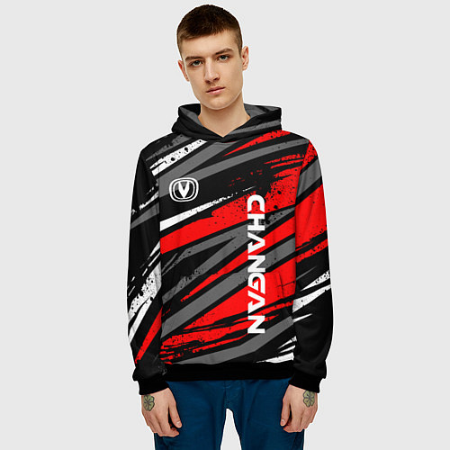 Мужская толстовка Changan - Red sport / 3D-Черный – фото 3