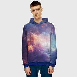 Толстовка-худи мужская Туманности космоса, цвет: 3D-синий — фото 2