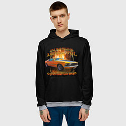 Толстовка-худи мужская Автомобиль Ford Mustang, цвет: 3D-меланж — фото 2
