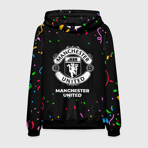 Мужская толстовка Manchester United конфети / 3D-Черный – фото 1