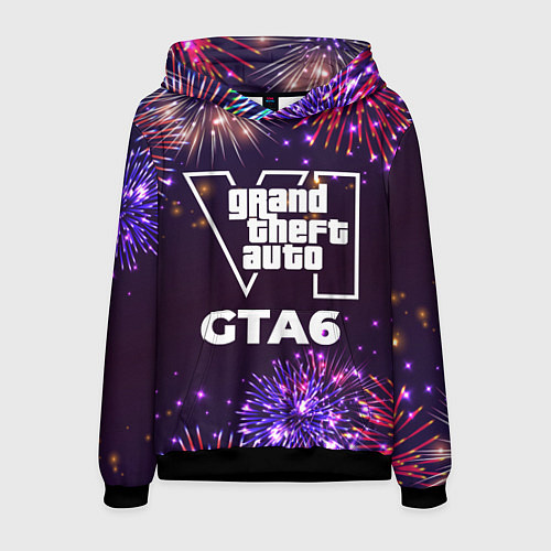 Мужская толстовка Праздничный GTA6 / 3D-Черный – фото 1